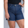 Shorts Jeans Atacado Plus Size Feminina Revanche Giovana Azul Detalhe Frente
