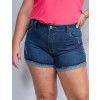 Shorts Jeans Atacado Plus Size Feminina Revanche Liz Azul Detalhe Frente