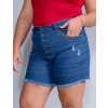 Shorts Jeans Atacado Plus Size Feminina Revanche Maria Eduarda Azul Detalhe Frente