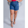 Shorts Jeans Atacado Plus Size Feminina Revanche Maria Eduarda Azul Frente