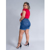 Shorts Jeans Atacado Plus Size Feminina Revanche Maria Eduarda Azul Lateral