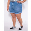 Shorts Jeans Atacado Plus Size Feminino Revanche Maika Azul Lado