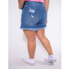 Shorts Jeans Atacado Plus Size Feminino Revanche Mare Azul Detalhe Costas