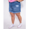 Shorts Jeans Atacado Plus Size Feminino Revanche Mare Azul Lado