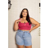 Shorts Jeans Barra A Fio Curvy Atacado Feminino Revanche Kalasin Azul