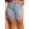Shorts Jeans Barra A Fio Curvy Atacado Feminino Revanche Kalasin Azul