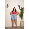 Shorts Jeans Barra A Fio Curvy Atacado Feminino Revanche Kalasin Azul