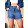 Shorts Jeans Cintura Alta e Zíper Lateral Atacado Feminina Revanche Alozaina Azul