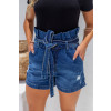 Shorts Jeans Clochard Com Cinto Atacado Feminino Revanche Mairi Azul
