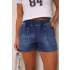 Shorts Jeans Com Elastico No Cós e Zíper Nos Bolsos Atacado Feminino Revanche Agartalá Azul