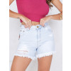 Shorts Jeans Destroyed Com Zíper Lateral Atacado Feminina Revanche Argirita