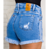 Shorts Jeans Estampa Laser Atacado Feminino Revanche Ruby Azul