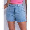 Shorts Jeans Atacado Feminino Revanche Clarissa Azul Detalhe Frente