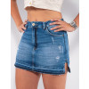 Shorts Saia Jeans Atacado Feminino Revanche Nadiya Azul Detalhe Frente