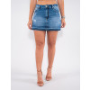 Shorts Saia Jeans Atacado Feminino Revanche Nadiya Azul Frente