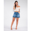 Shorts Saia Jeans Atacado Feminino Revanche Nadiya Azul Look