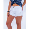 Shorts Sarja Atacado Barra Desfiada Feminino Revanche Díli Branca Zoom