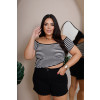 Shorts Jeans Mom Barra Desfiada Curvy Atacado Feminina Revanche Barbadás Preto