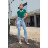 T-Shirt Básica Com Choker De Flor Atacado Feminina Revanche Boma Verde