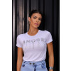 T-Shirt Bordada Com Detalhe De Corrente Atacado Feminina Revanche Itaguaí Branco