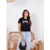 T-Shirt Cropped Com Punho Atacado Feminina Revanche Beruri Preto