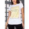 T-Shirt estampada atacado feminina Revanche Azogues Branco