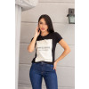 T-Shirt estampada atacado feminina Revanche Azogues Preto