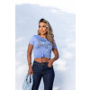 T-Shirt estampada com bordado de pedraria atacado feminina Revanche Badalona Lavanda
