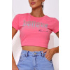 T-Shirt Estampada e Bordada Atacado Feminina Revanche Boane Rosa