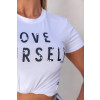 T-Shirt Estampada e Bordado De Pérolas Atacado Feminina Revanche Guaíra Branco
