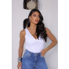 Top Corset Ribbed Atacado Feminino Revanche Malloa Branco