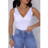 Top Corset Ribbed Atacado Feminino Revanche Malloa Branco