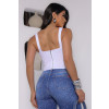 Top Corset Ribbed Atacado Feminino Revanche Malloa Branco
