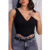 Top Corset Ribbed Atacado Feminino Revanche Malloa Preto