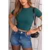 Blusa Cropped Canelado Atacado Feminina Revanche Gibara Verde Pinho