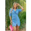 Vestido Jeans Atacado Feminino Revanche Desirée Azul Frente