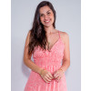Vestido Longo Atacado Feminino Revanche Lirio Coral Detalhe Frente