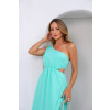 Vestido Longo Com Recorte Atacado Feminino Revanche Máfil Verde Menta