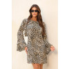 Vestido Amplo Manga Longa Com Babados Boho Atacado Feminina Revanche Antarado Bege Claro