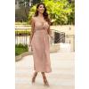 Vestido Midi Floral Atacado Feminina Revanche Chamusca Bege