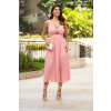 Vestido Midi Floral Atacado Feminina Revanche Chamusca Rosa