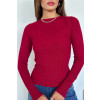 Blusa De Tricot Manga Longa Com Abertura Nas Costas Atacado Feminina Revanche Pauini Bordo