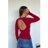 Blusa De Tricot Manga Longa Com Abertura Nas Costas Atacado Feminina Revanche Pauini Bordo
