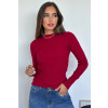 Blusa De Tricot Manga Longa Com Abertura Nas Costas Atacado Feminina Revanche Pauini Bordo
