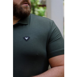 Camiseta Polo Com Plaquinha Plus Size Atacado Masculina Revanche Cornago Verde Musgo