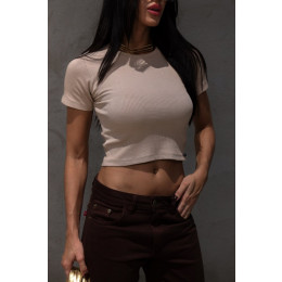 Blusa Cropped Canelado Atacado Feminina Revanche Gibara Preto