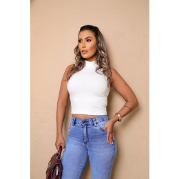 Blusa Cavada Gola Alta Atacado Feminina Revanche Orvieto Preto