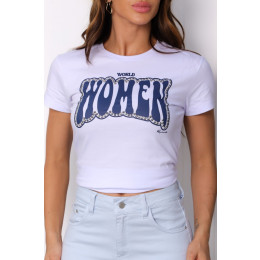Camiseta Estampada Word Women Atacado Revanche Lagunillas Branco