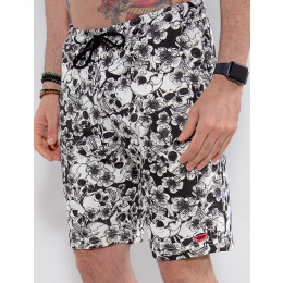 Bermuda Atacado Masculina Revanche Skulls Branco Zoom Dois