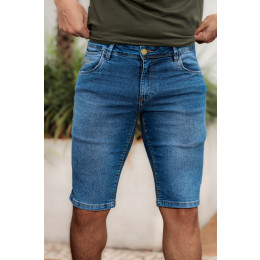 Bermuda Jeans Básica Bordada Atacado Masculina Revanche Belmonte